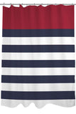 Nautical Stripes - Red Shower Curtain by