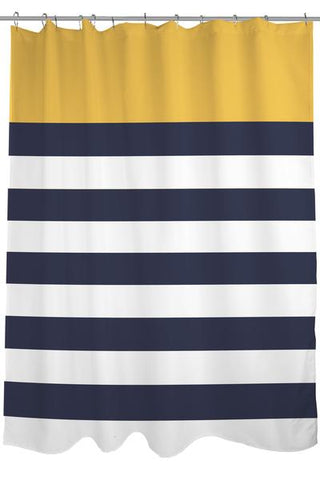 Nautical Stripes - Mimosa Shower Curtain by