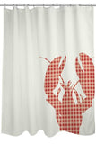 Plaid Lobster - Red Shower Curtain by