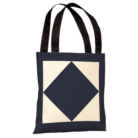 Square & Diamond - Navy Tote Bag by
