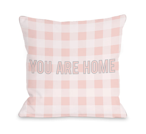 You are Home Gingham Lumbar Pillow by OBC 14 X 20