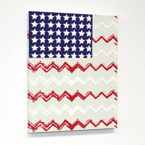 Chevron American Flag Canvas by OBC 11 X 14
