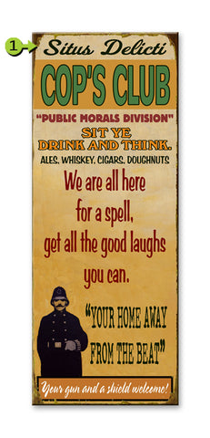 Police Officer (Cop's Club) Metal 17x44