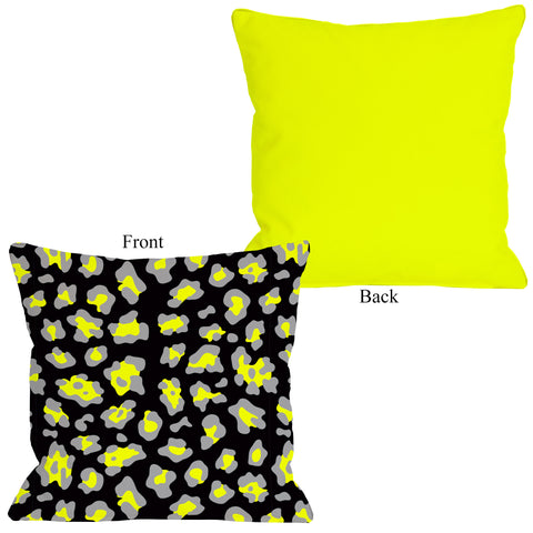 Gabriella Cheetah Neon - Yellow Throw Pillow by OBC 16 X 16