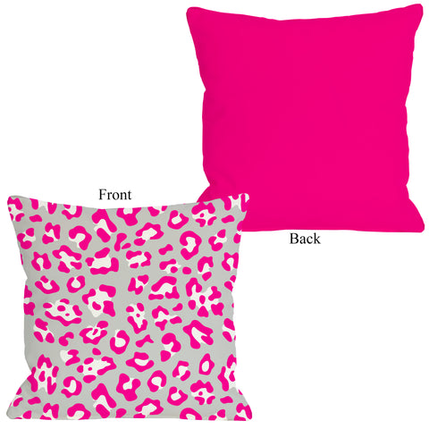 Gabriella Cheetah Neon - Hot Pink Throw Pillow by OBC 16 X 16