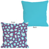 Gabriella Cheetah Neon - Purple Blue Throw Pillow by OBC 16 X 16