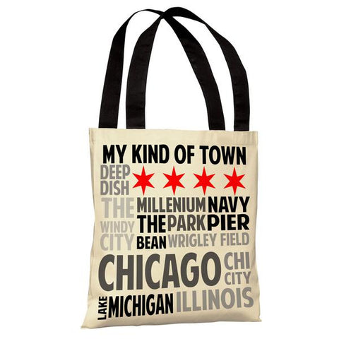 Chicago Illinois Subway Style Words - Ivory Gray Tote Bag by