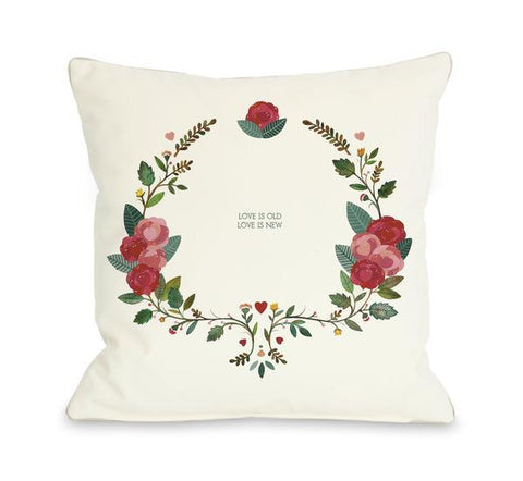 Love is Old Love is New - White Multi Throw Pillow by Ana Victoria Calderon