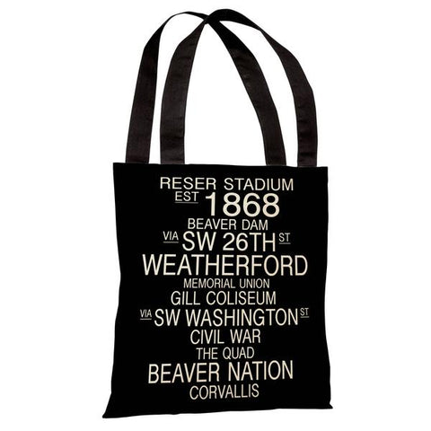 Corvallis Oregon Landmarks - Black White Tote Bag by