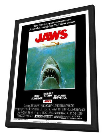 Jaws 11 x 17 Movie Poster - Style A - in Deluxe Aluminum Frame