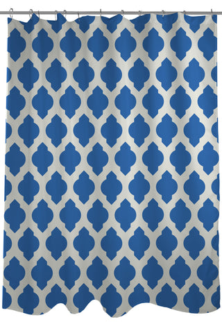All Over Moroccan - Palace Blue Ivory Shower Curtain by OBC 71 X 74