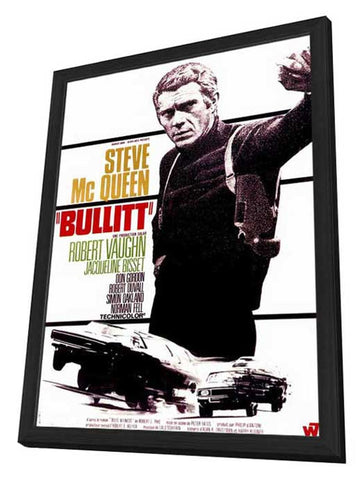 Bullitt 11 x 17 Movie Poster - French Style B - in Deluxe Aluminum Frame