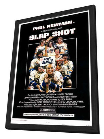Slap Shot 11 x 17 Movie Poster - Style A - in Deluxe Aluminum Frame