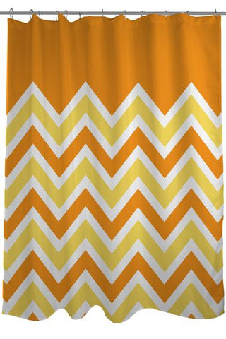 Chevron Solid - Candycorn Colors Shower Curtain by