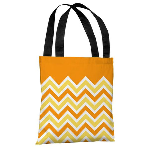 Chevron Solid - Candycorn Colors Tote Bag by