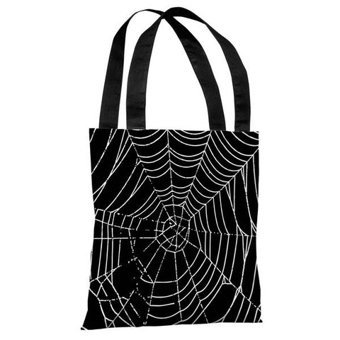 All Over Spider Webs - Black White Tote Bag by
