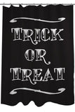 Trick or Treat Tattoo Letters - Black White Shower Curtain by
