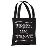 Trick or Treat Tattoo Letters - Black White Tote Bag by
