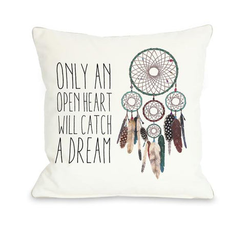 Only An Open Heart Dreamcatcher Throw Pillow by Ana Victoria Calderon