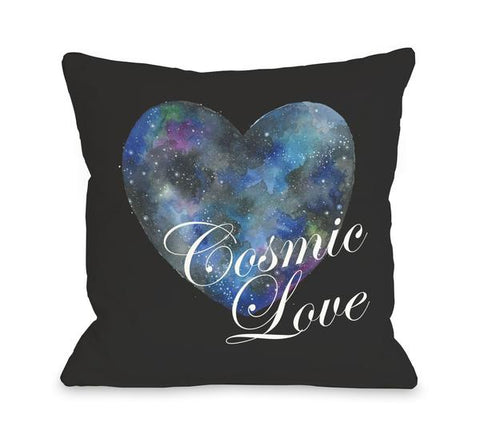 Cosmic Love - Black Multi Throw Pillow by Ana Victoria Calderon