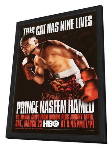 Prince Naseem Hamed vs Manuel Calvo 11 x 17 Boxing Promo Poster - Style A - in Deluxe Aluminum Frame