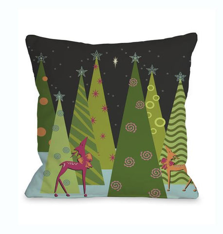 Christmas Tree Parade Throw Pillow by Kate Ward Thacker