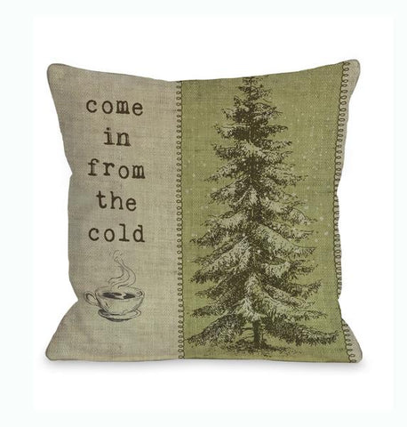 Come in From The Cold Tree Throw Pillow by Kate Ward Thacker