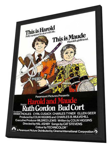 Harold and Maude 11 x 17 Movie Poster - UK Style A - in Deluxe Aluminum Frame