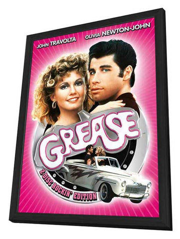 Grease 11 x 17 Movie Poster - German Style B - in Deluxe Aluminum Frame