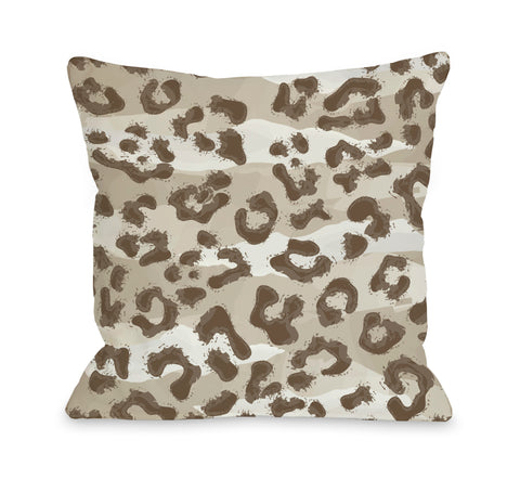 Ariana Cheetah - Tan Brown Throw Pillow by OBC 18 X 18