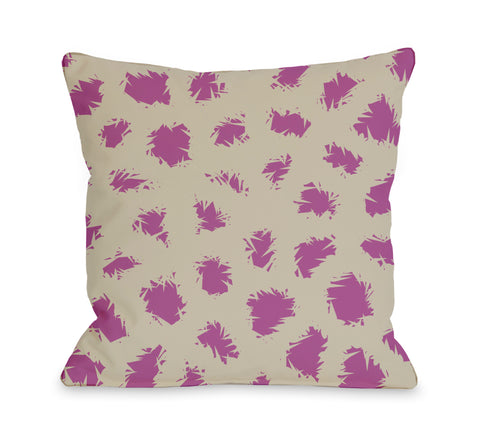 Wooly Mammoth - Oatmeal Orchid Throw Pillow by OBC 18 X 18