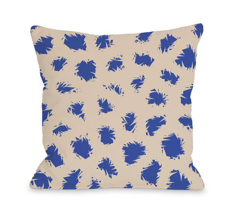 Wooly Mammoth - Tan Blue Throw Pillow by OBC 18 X 18