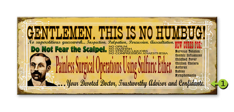 Quack Doctor Sign Metal 14x36