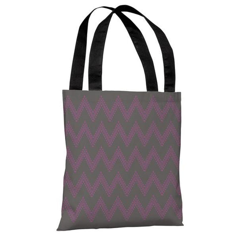 Athena Tier Chevron - Charcoal Orchid Tote Bag by
