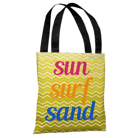 Sun Surf Sand Chevron Tote Bag by