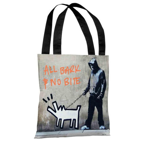 Choose Your Weapon All Bark No Bite Tote Bag by Banksy