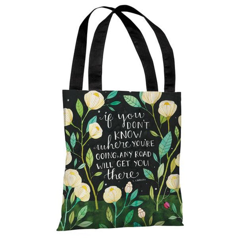 Any Road Florals - Black Multi Tote Bag by Ana Victoria Calderon
