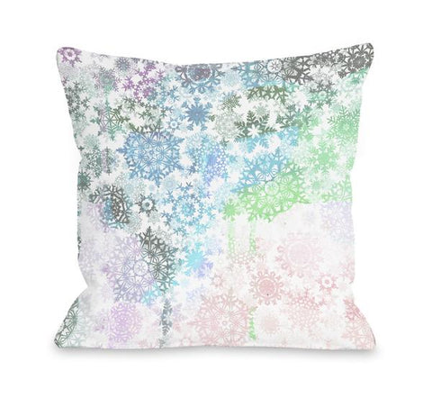 Colorful Snowflakes - Multi Throw Pillow by OBC