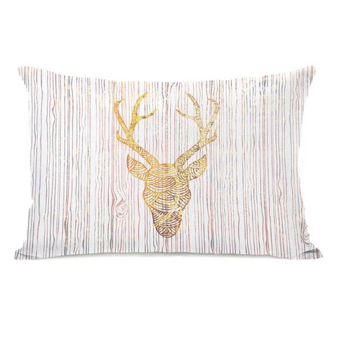Reindeer Head - White Fire Throw Pillow by OBC