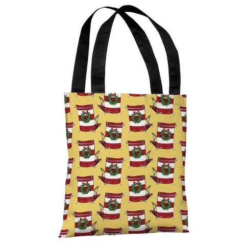 Beach Chair Pattern -Yellow Red Tote Bag by Timree Gold