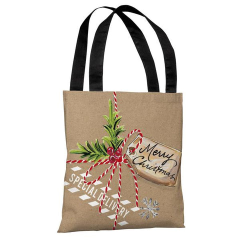 Christmas Package - Brown Multi Tote Bag by Timree Gold