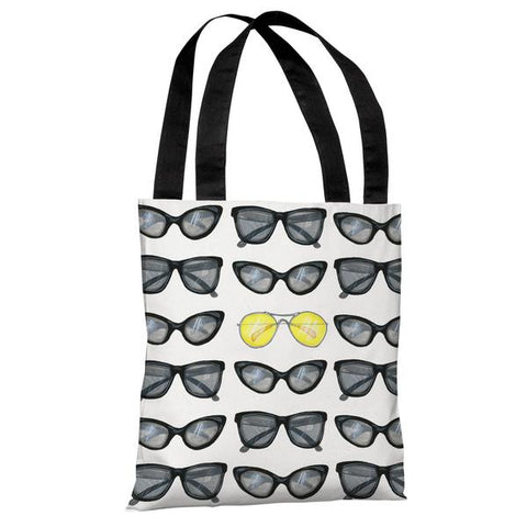 Style File 30 Sunglasses - White Black Yellow Tote Bag by April Heather Art