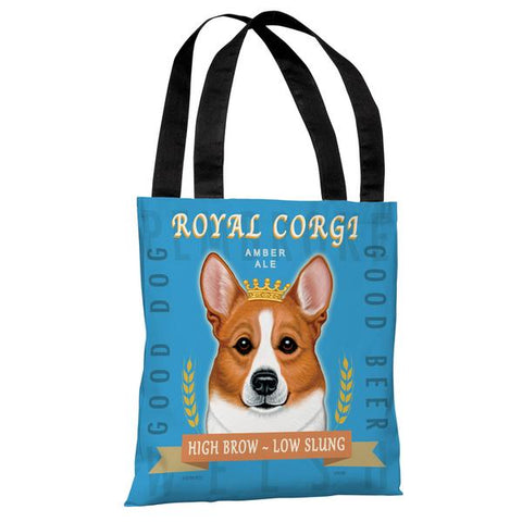 Corgi - Blue Multi Tote Bag by Retro Pets