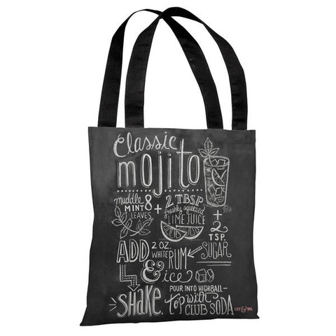 Classic Mojito - Gray White Tote Bag by Lily & Val