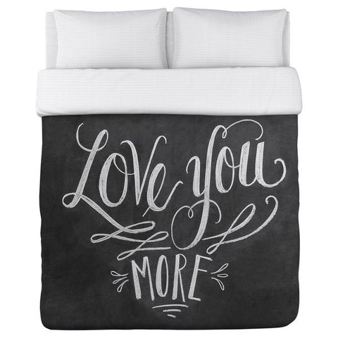 Love You More - Gray White Lightweight Duvet by Lily & Val