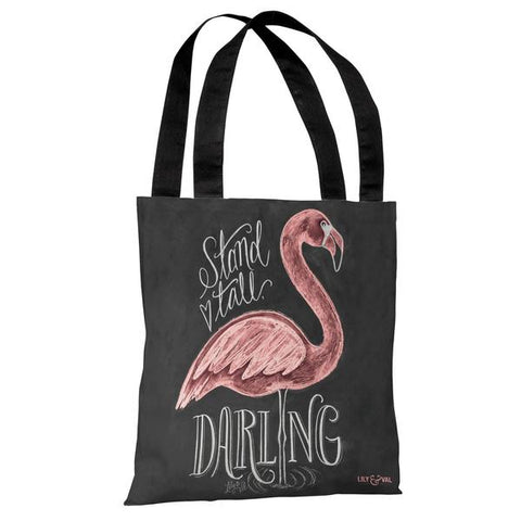Stand Tall, Darling - Gray White Tote Bag by Lily & Val