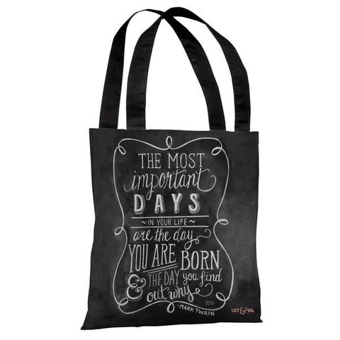 The Most Important Days - Gray White Tote Bag by Lily & Val