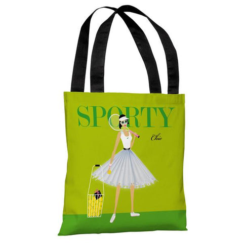 Sporty Chic - Green Multi Tote Bag by Dominique Vari