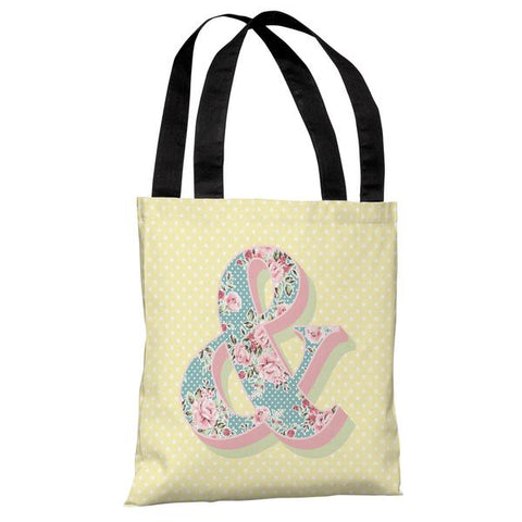 Ampersand Floral - Yellow Multi Tote Bag by