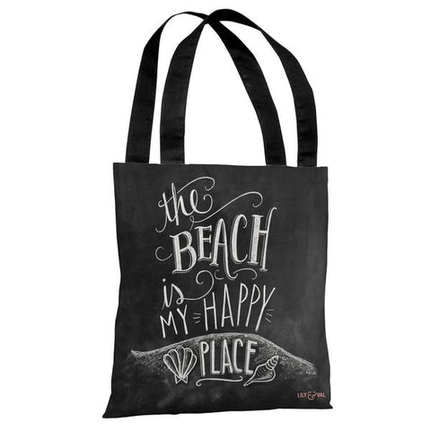 Beach is My Happy Place - Gray Multi Tote Bag by Lily & Val